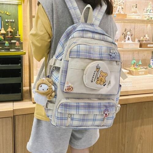 Girls Student School Bag Backpack for Women Nylon Rucksack Preppy Style Bagpack Korean Backpacks Female Large Capacity Bookbags