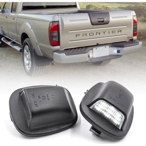 2Pc LED License Number Plate Light For Nissan Xterra（Roniz）WD22 1999-2004 For Frontier Navara NP300 D22 1998-2004