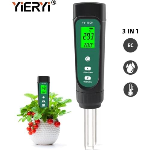 Plant Soil Tester 3 In 1 Garden Moisture Soil Tester Multifunctional Humidity Temperature And EC Widely Used In Various Soil Det