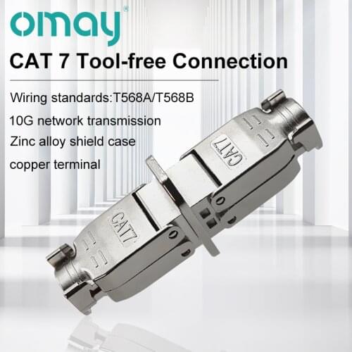 Cat7 Cable Extender Junction Adapter Connection box RJ45 Lan Cable Connector Full Shielded Tool-free Connection OMAY