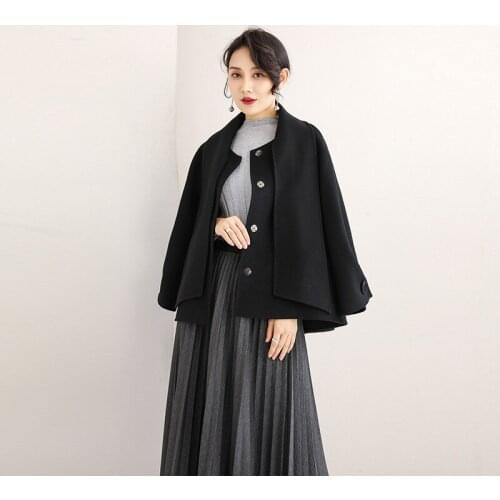 Female Coat 200% Wool Jacket Red Korean Cloak Black Fashion Overcoat Women Spring Autumn Coats and Jackets 2020 22QLH2022 KJ5064