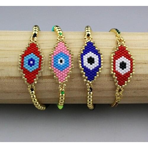 10pca/lot original diy cz bracelet, eyes shape adjustable zircon bracelet, miyuki connector accessories