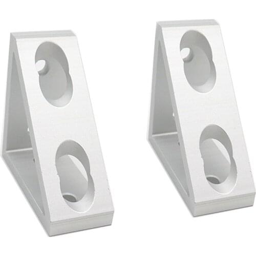 2pcs Aluminum Alloy 4 Hole Inside Extrude Corner Gusset Bracket for Aluminum Extrusion with Profile 2020/3030/4040/4545 Series
