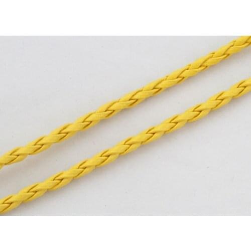 20 Meters of yellow artifical leather cord 3mm #22956