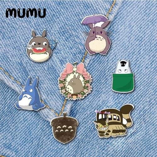 2020 New My neighbor totoro Lapel Pin Totoro Anime Acrylic Brooches Lapel Pins Handmade Epoxy Jewelry Shirt Bag Badge
