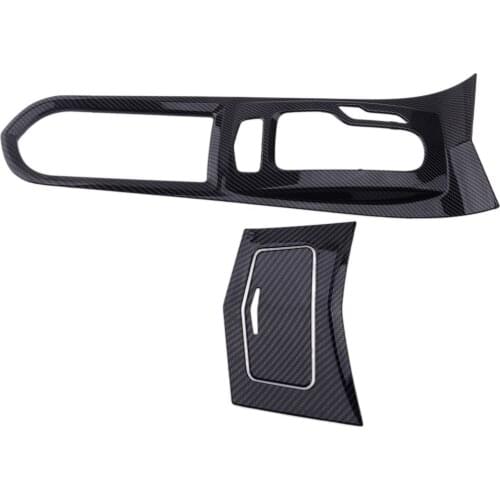 3pcs Switch Gear Shift Box Panel Cover Moulding Carbon Fiber Texture Black ABS fit for Cadillac ATS-L 2014 2015 2016 2017 2018