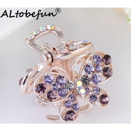 ALTOBEFUN Women Girls Ladies Rhinestone Crystal Butterfly Hair Claws Hair Accessories Hollow Out Hair Clip Ornament AE009