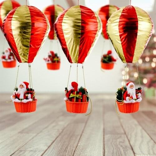 Large Hot Air Balloon Christmas Decoration Santa Claus Xmas Decor Hanging Tree Ornaments Party House Decoration Happy New Year