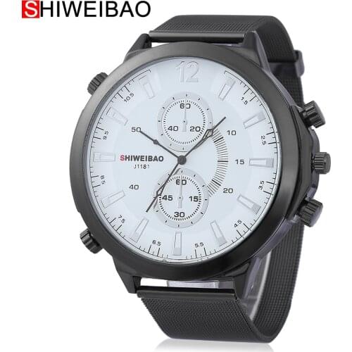 Watch Men Military Watches Army Top Brand Luxury Mens Quartz Wristwatches Black Steel Mesh Watchband Sport Relojes Hombre XFCS