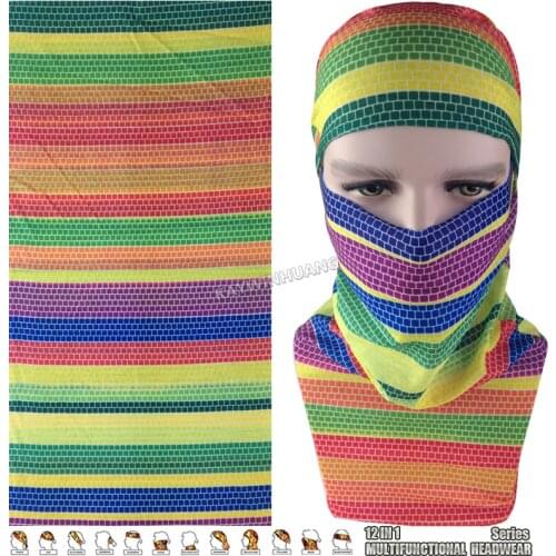 EXPRESS SHIPPING 100pcs/lot (Mix Model OK) Nice Rainbow Dots Magic Mask Neck Warmer Multifunction Outdoor Bandana Tube Headwear