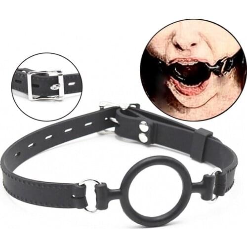 Fetish Silicone Harness O Ring Mouth Plug BDSM Oral Sex Bondage Open Mouth Gag SM Game Slave Roleplay Couple Flirting Sex Tool
