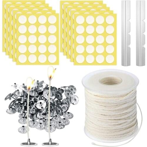 Hot XD-Candle Making Kit,Braided Wick,Wick Sustainer Tabs,Wick Stickers,Candle Wicks Holder for DIY Handmade Candle Making Kit