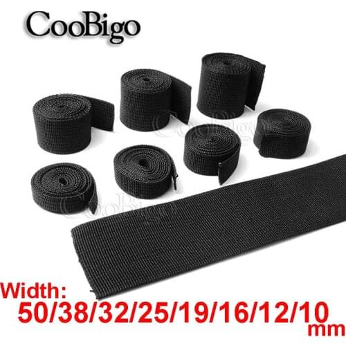 1 Yard Strong Black Equipment Bundle PP Belt Tape 1cm to 5cm Width Polypropylene Webbing Band Braid Ribbon for Sewing Bag Belt