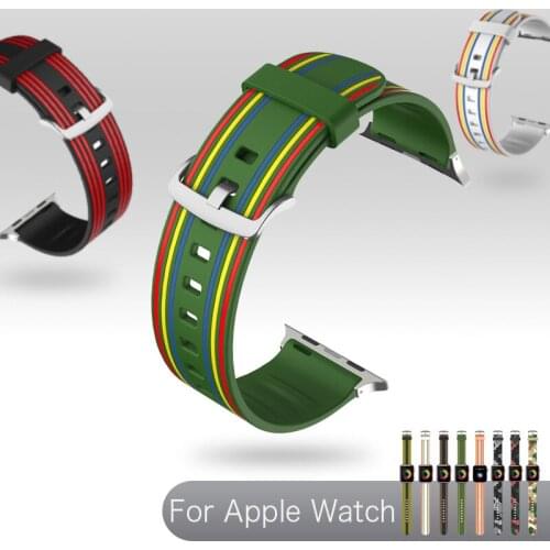 For Apple Watch Wrist Strap Soft TPU Watchband For Apple Watch Series SE 6 5 4 3 Replacement Watch Band 40/4mm 38/42mm Bracelet