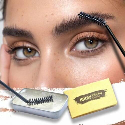 New Arrival Eyebrow Soap Wax With Brush Fluffy Feathery Eyebrows Pomade Gel For Eyebrow Styling Makeup Soap Brow Sculpt Lift
