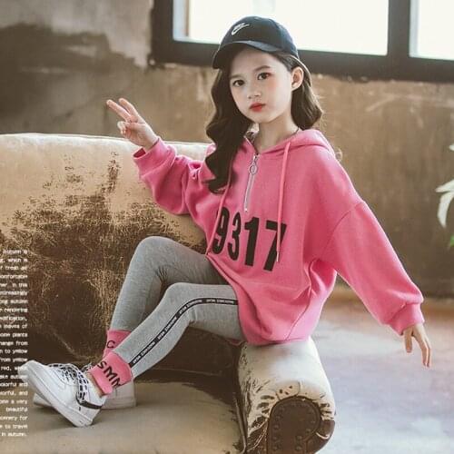 Autumn winter Children Clothing letter Girls Sets Long Sleeve hoodies + legging Tracksuit For Girls Sport Suit Kids Clothes Sets