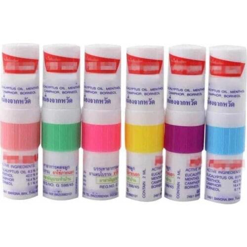 1pcs Thailand Refreshing Aroma Oil Stick Ba Xian Incense Tube Nose Mint Tube Asthma Mint Tube Refreshing Brain Bar