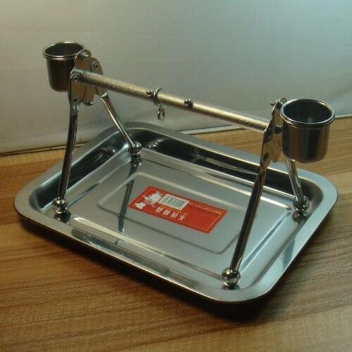 Stainless Steel Pet Birds Stand with Feeding Tray Table Top for Birds Rest Play Toy for Bird Parrot Hens Macaw