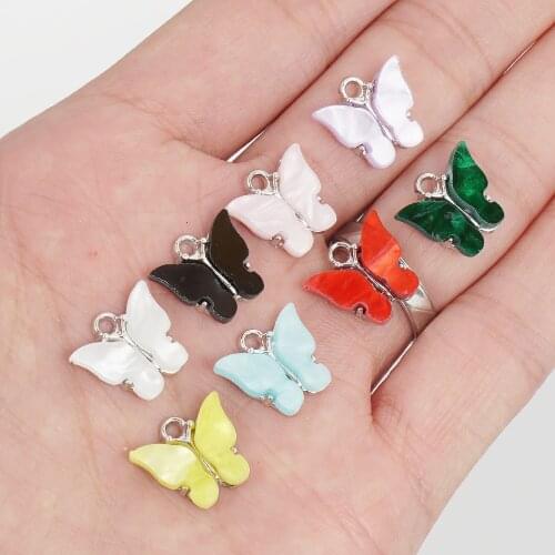 10pcs Cute Mini Butterfly Pendant Charm,Acrylic Butterfly Pendant,Butterfly Pendant Charm Earring Finding Wholesale