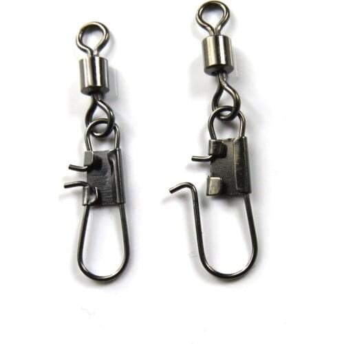 200pcs rolling swivels with interlock snap fishing swivels snap fishing tackle fishing accessories pesca size4/0 to 12