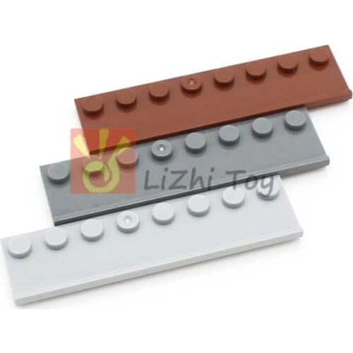 Assembles Particles Plate Modified 2x8 with Door Rail For Building Blocks Parts DIY Electric Educational Bricks Kids Toys