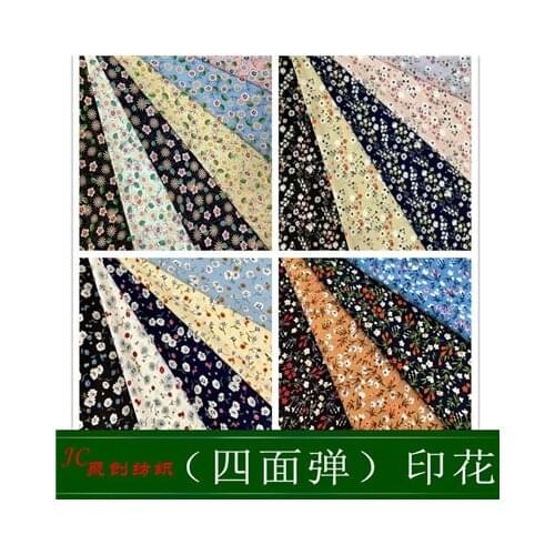 Chiffon Elastic fabric fashion sweet little flower womens clothing furniture fabric