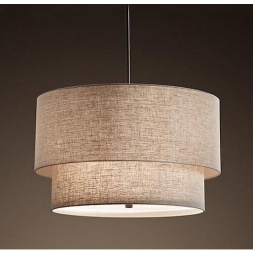 Modern Cloth Pendant Light Creative Double Linen Art pendant Lamps Restaurant Living Room Bedroom Pendant Lamps PA0532