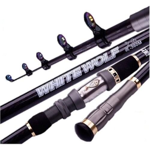 2.1 /2.7/2.4/3.0/3.6/m Telescopic Fishing Rod Long Section Distance Throwing Olta with Super Hard Rock Fishing Canne Peche Pesca