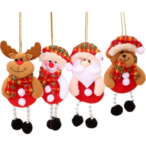 Happy Xmas Decorations Xmas Gift Santa Claus Snowman Tree Pendant Doll Hang Decor For Home