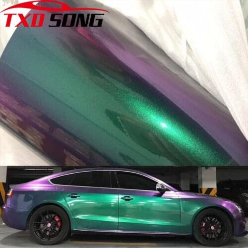 10/20/30/40/50x152CM New Glitter Gloss Pearl Chameleon Vinyl Green to purple shift covering Car Sticker Bubble