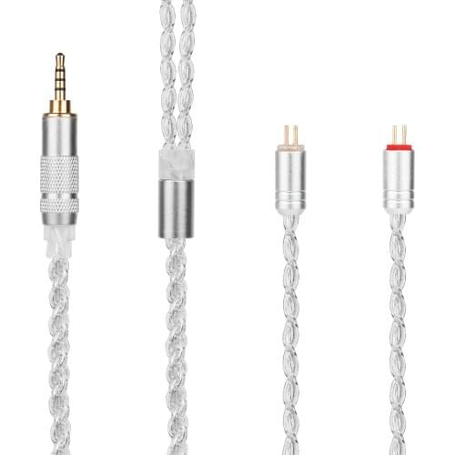 Yinyoo H3 H5 4 Core Upgraded Silver Plated Cable 3.5/2.5/4.4mm Earphone Cable with MMCX/2Pin for BLON BL-01 BL-03 KZ EDX ASX ZAX