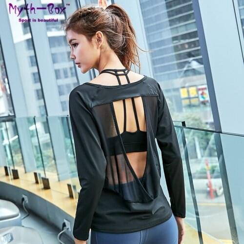 Women Thin Loose Yoga Shirts Long Sleeve Sport T-shirt Mesh Hollow Out Yoga Tops Girls Quick Dry Gym Fitness Running Sweatshirts
