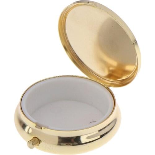 1Pc Small Cases Metal Round Silver Tablet Pill Boxes Holder Effective use of space Advantageous Container Medicine Case