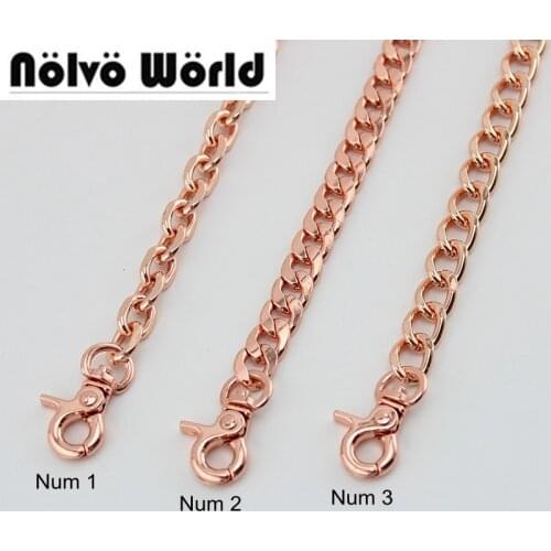 1 piece 110-120-130cm Beautiful Rose Gold Chain,3 Styles Nice Rose Golden Women Bags Purse Adjusted Chain Replacement