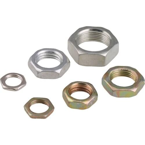 10Pcs Fine Thread Hex Nuts Fine Tooth Thin Nut Bright Zinc/Color Zinc M7 M8 M10 M12 M14 M16