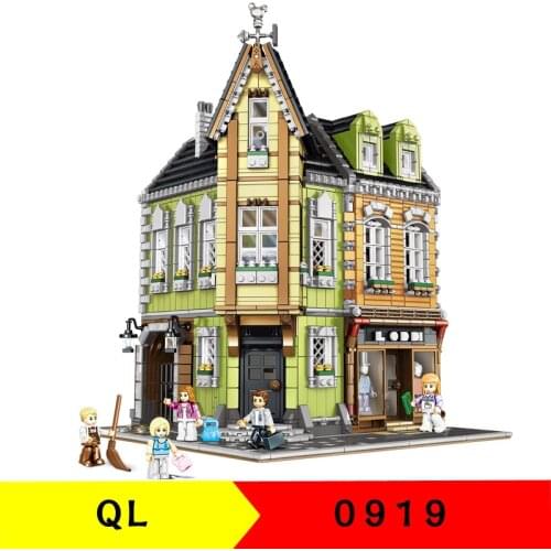 3474Pcs QL0919 Building Blocks City Street View Series Corner Mall Childrens Educational Assembling Toy Small Particle ToyGifts