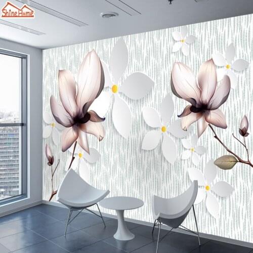 8d Crystal Silk Murals Wallpaper 3d Contact Wall Paper Papers Home Decor Wallpapers for Living Room Kids Self Adhesive Floral