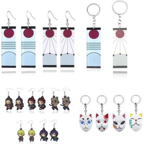 Anime Acrylic Drop Earrings Demon Slayer Kimetsu no Yaiba Blade of Ghost Earings For Women Men Cosplay Jewelry Accessories Gift