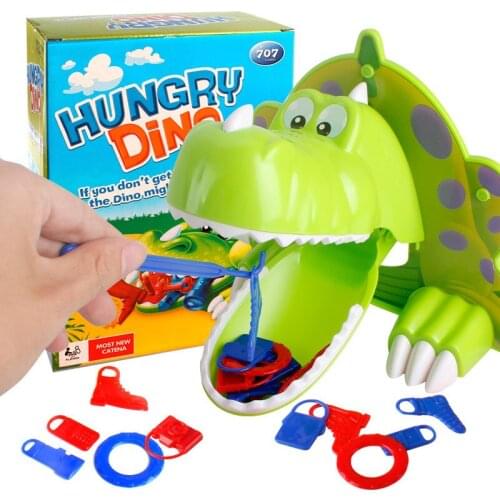 Free Shipping Creative Hungry Dino Mouth Dentist Bite Board Game Funny Parent-child Interactive Toy Children Educational Toy