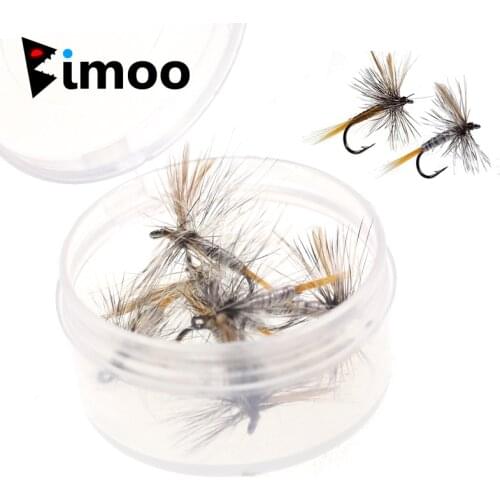 Bimoo 6pcs Brown Gray Adams Dry Fly Adult Mayfly Trout Fishing Fly Lure Baits