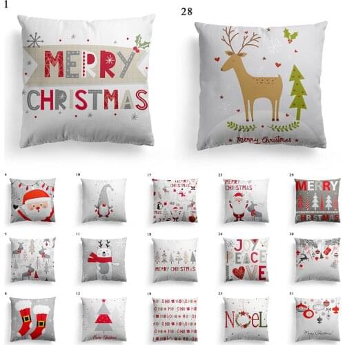 Cushion Cover Merry Christmas Geometric Pillow Case Refreshing Square 45*45cm Throw Pillows Covers Pillows Car Decor Pillowslip
