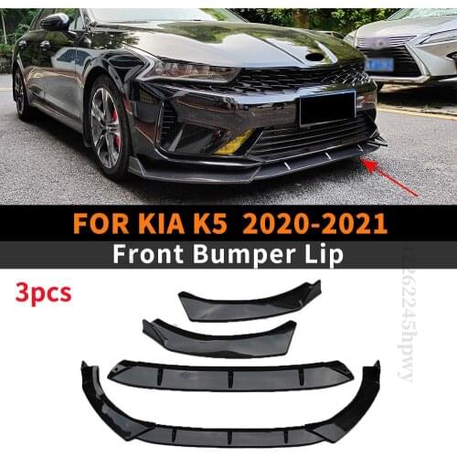 Carbon Fiber Look Modification Front Bumper Lip Chin Spoiler Deflector Body Kit Guard Decoration Diffuser For Kia K5 2020 2021