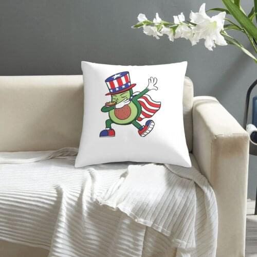Avocado Patriot Stars And Stripes pattern print Cushion Cover Decorative Pillowcase Chair Seat Square Car Pillow Cover