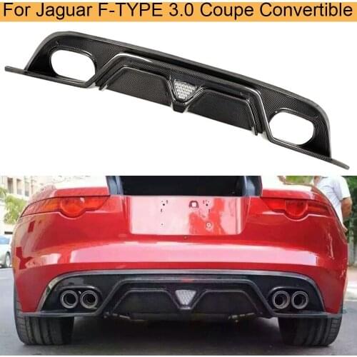 Carbon Fiber Car Rear Bumper Diffuser Lip for Jaguar F-Type Coupe Convertible 2014 - 2017 Rear Bumper Diffuser Lip Spoiler