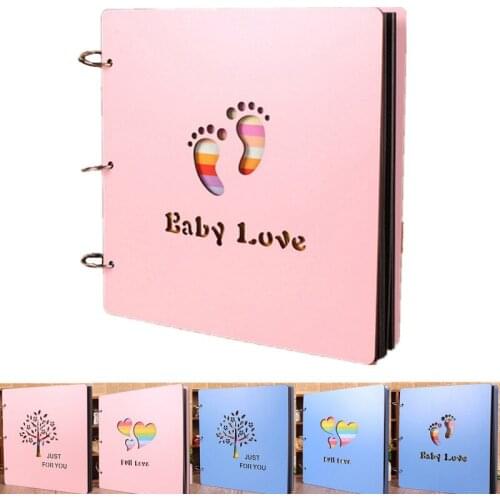 16 Inch Cartoon DIY Handmade Photo Album Sticky Type Colorful Wooden Cover Autograph Album Instax Polaroid Fujifilm Scrapbook