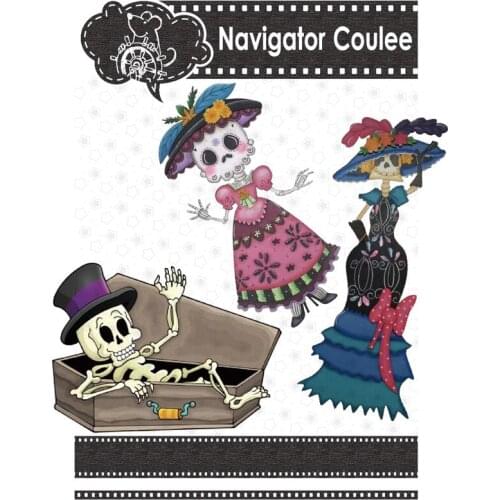 Halloween Skeleton coffin Day of the lady man sugar skull die de muertos die dies 2021 metal stamp scrapbook decoration diy