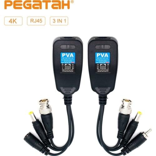 8MP BNC cctv cable oaxial video balun rj45 hd passive BNC 1080p twisted pair 3 in 1coaxial cable CCTV Camera Transmission Cables