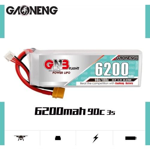 GAONENG GNB 6200mAh 3S 11.1V 90C/180C Lipo Battery With XT60 EC5 XT90S Plug For UAV RC Helicopter FPV Car Boat Airplane Parts