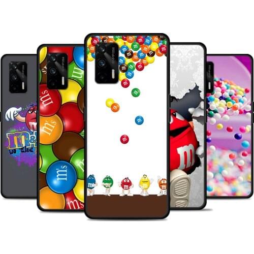Cute M&M‘s Chocolate For Realme 8 GT Neo Flash Edition Explorer Master Q3 Pro Narzo30 C21 C20 C11 C20A C21Y Phone Case