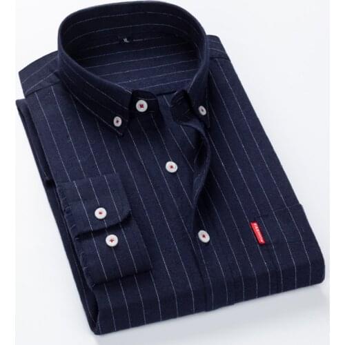 Mens New Business Striped Long-sleeved Shirt Classic Fashion Design Casual Office Social Formal Wear Tie Overalls Quality Shirt